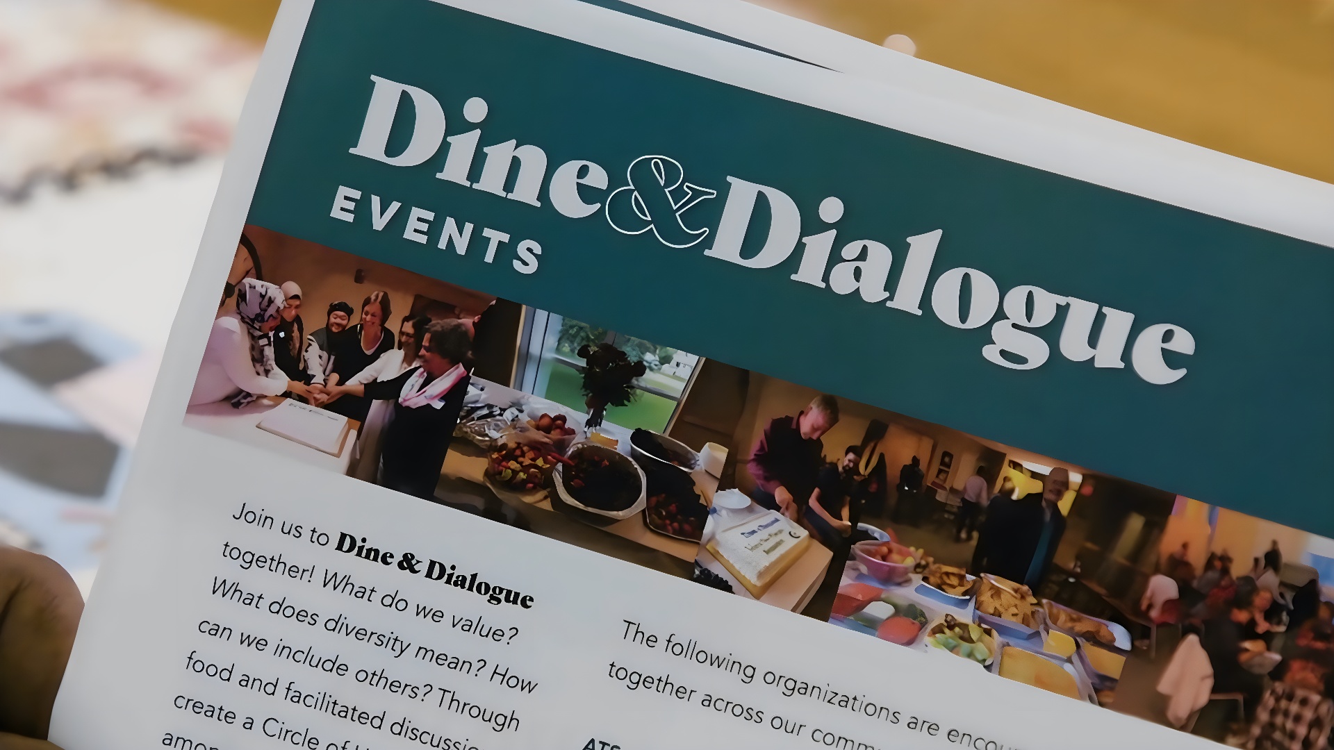 Dine and Dialogue became that meeting place. Neighbors gathered around the same table.