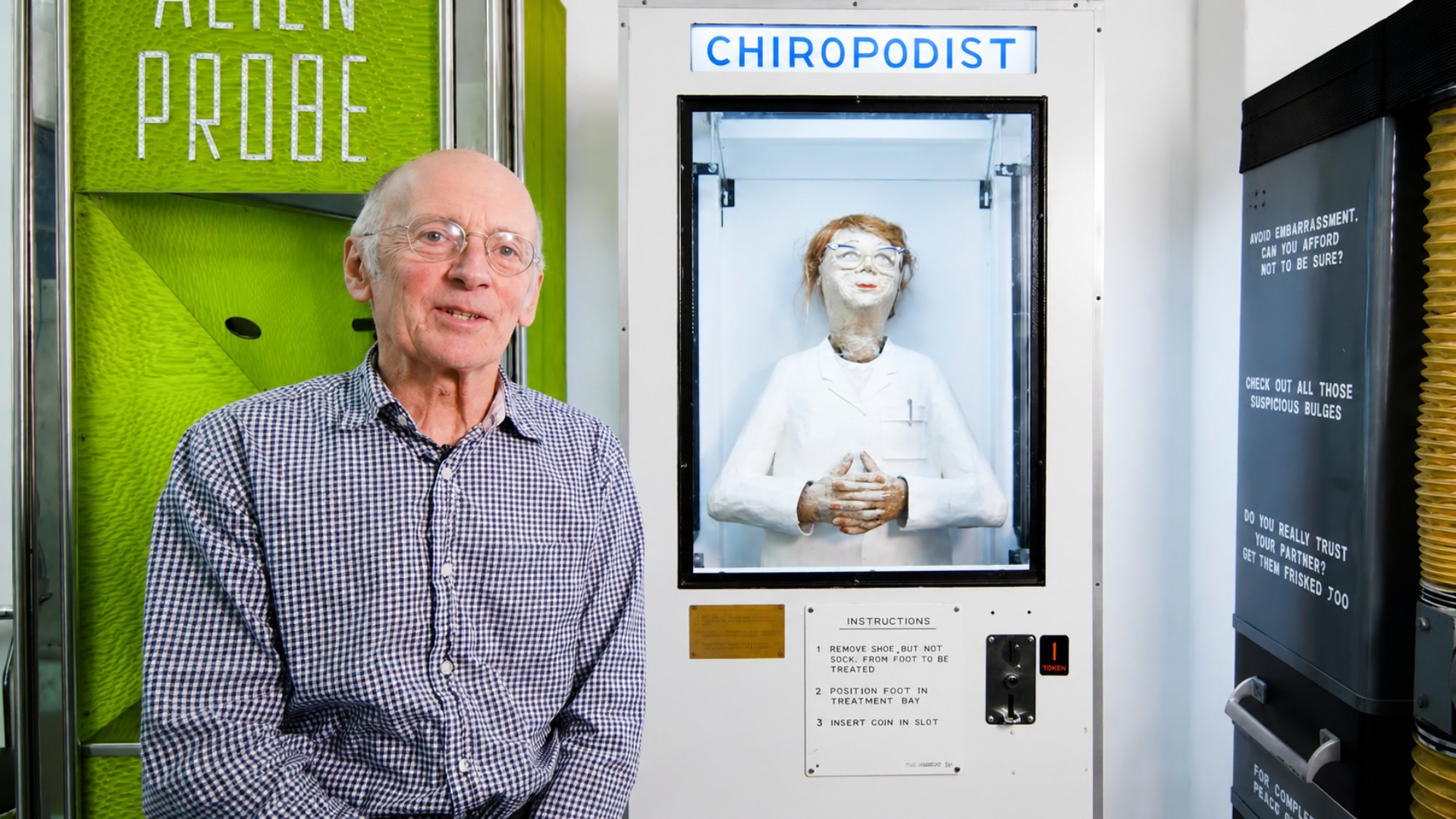 His London arcade is filled with strange inventions