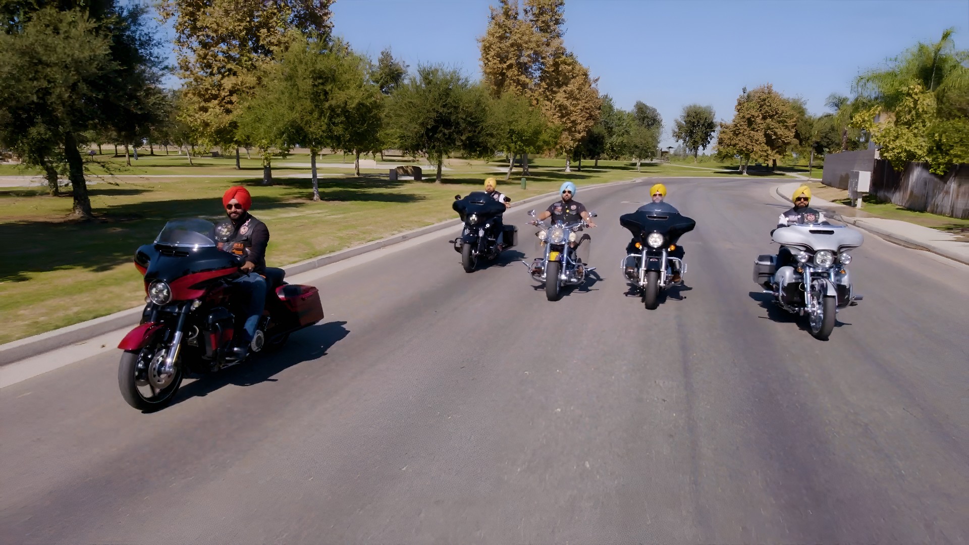 They ride across the United States wearing turbans and leather jackets.