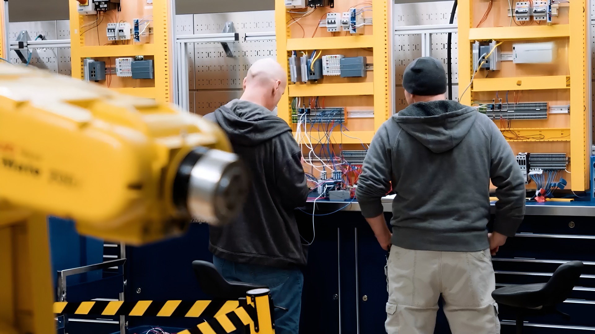 Students study electrical theory, circuitry and computer systems.
