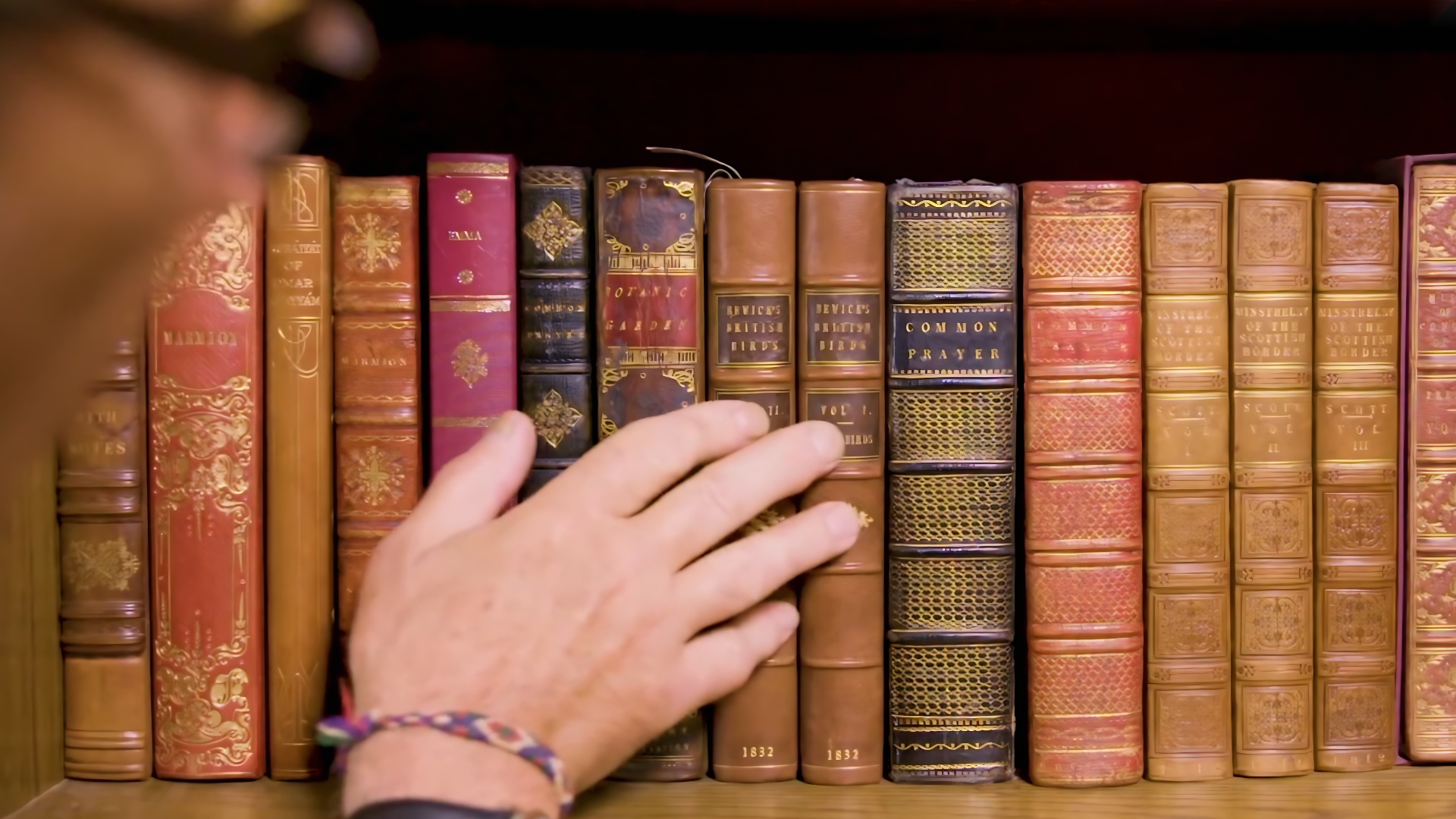 Many of Martin’s projects involve antique volumes. Each book carries its own story.