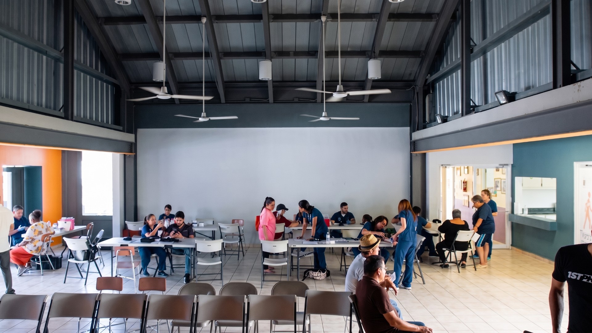 He and his team started creating solar-powered community centers.